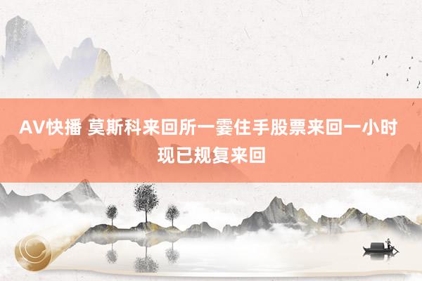 AV快播 莫斯科来回所一霎住手股票来回一小时 现已规复来回